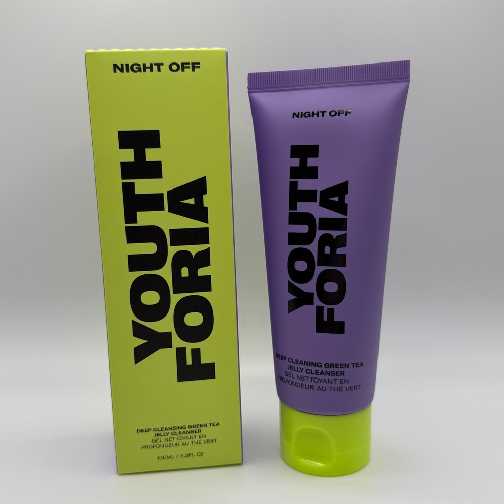 Youthforia Night Off Face Wash Deep Cleaning Green Tea Jelly Cleanser 3.3oz NIB
